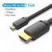 Кабель мультимедійний HDMI M to HDMI micro M 1.0m 4K60Hz black Vention (AGIBF)