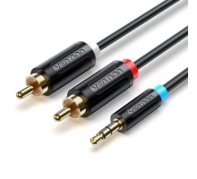 Кабель мультимедійний 3.5mm M to 2xRCA M 2.0m black Vention (BCLBH)