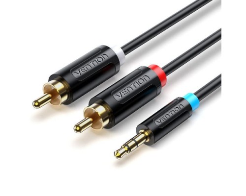 Кабель мультимедійний 3.5mm M to 2xRCA M 2.0m black Vention (BCLBH)