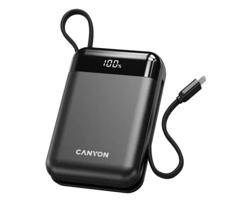 Батарея універсальна Canyon 20000mAh OnPower 204 PD/20W Built-in Lightning Cable (CNS-CPB204B)