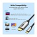 Кабель мультимедійний USB-C to HDMI M 2.0m V2.0 4K 60Hz black Vention (CRBBH)