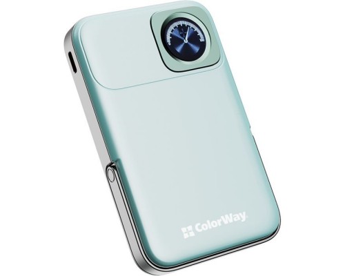 Батарея універсальна ColorWay 10 000 mAh PD/22.5W, 15W MagSafe & Watch Wireless Aquamarine (CW-PB100LPA2MT-WPDD)