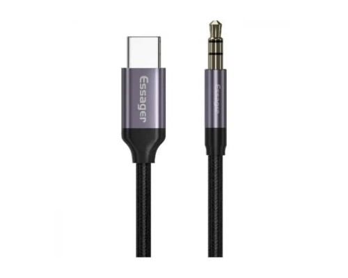 Кабель мультимедійний USB-C to 3.5mm M 1.0m gray Essager (EZJE02-0G)