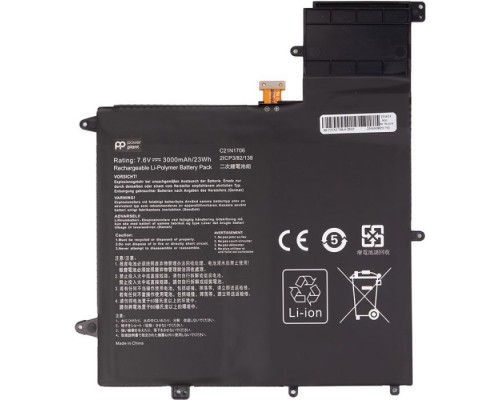 Акумулятор до ноутбука ASUS ZenBook Flip S UX370 (C21N1706) 7.6V 3000mAh PowerPlant (NB432332)