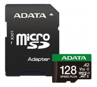Карта пам'яті ADATA 128GB microSD class 10 UHS-I U3 V30 A2 Speed Plus (UD128GUI3V30A2SP-RA1)