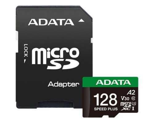 Карта пам'яті ADATA 128GB microSD class 10 UHS-I U3 V30 A2 Speed Plus (UD128GUI3V30A2SP-RA1)