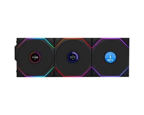 Кулер до корпусу Lian Li UNI Fan TL WIRELESS LCD 120-3, Black (G99.12TLLCD1W3B.00)