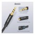 Кабель мультимедійний 3.5mm M to 2x3.5mm F 0.3m black Vention (BBWBY)
