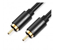 Кабель мультимедійний 1xRCA M to 1xRCA M 1.5m digital black Vention (VAB-R09-B150)