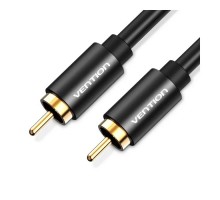 Кабель мультимедійний 1xRCA M to 1xRCA M 1.5m digital black Vention (VAB-R09-B150)