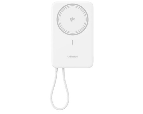 Батарея універсальна Ugreen 10000mAh 30W 1xUSB-C + 15W Magnetic Wireless + cable USB-C white (75983B)