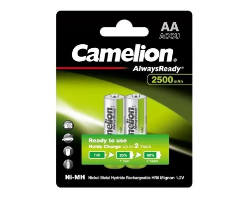 Акумулятор Camelion AА 2500mAh Ni-MH Always Ready HR6 BP2 (NH-АA2500АRBP2)