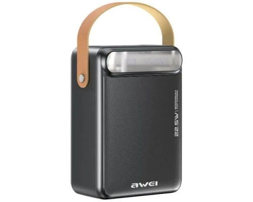 Батарея універсальна AWEI 80000mAh P102K 22,5W PD 2xUSB-C 3xUSB-A black (6954284026918)