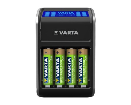 Зарядний пристрій для акумуляторів Varta LCD PLUG CHARGER +4*AA 2100 mAh (57687101441)