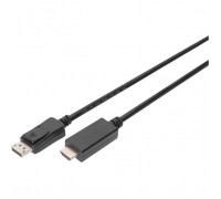 Кабель мультимедійний DisplayPort M to HDMI M 2.0m 4K Digitus (AK-340303-020-S)
