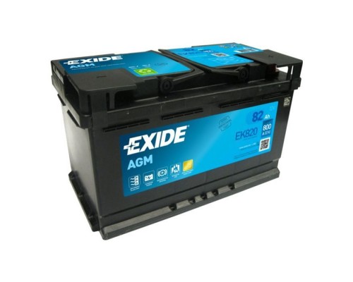 Акумулятор автомобільний EXIDE START-STOP AGM 82Ah Ев (-/+) (800EN) (EK820)