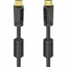 Кабель мультимедійний HDMI M to HDMI M 10.0m 4K Ethernet gold black Hama (00205009)