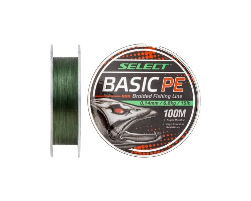 Шнур Select Basic PE 100m Dark Green 0.14mm 15lb/6.8kg (1870.27.62)