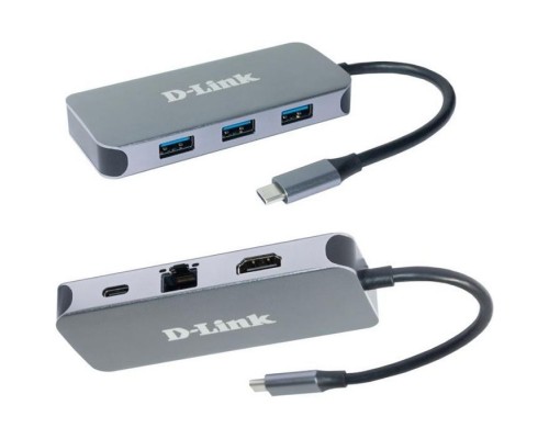 Концентратор D-Link 3xUSB3.0, 1xUSB-C/PD, 1xHDMI 1.4b, 1xGE, USB-C (DUB-2335)