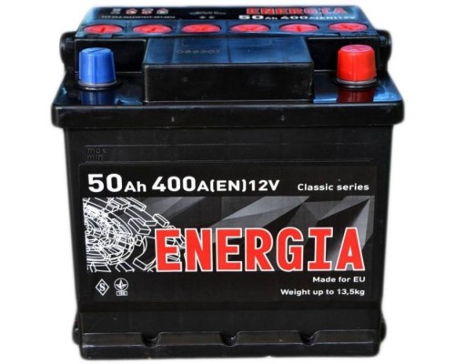 Акумулятор автомобільний ENERGIA 50Ah Ев (-/+) (400EN) (22385)