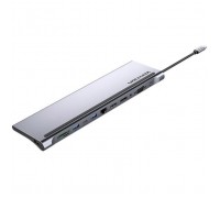 Концентратор Vention USB3.1 Type-C to DP/HDMI/VGA/USB-C/USB3.0x3/RJ45/SD/TF/TRRS 3.5mm/PD 100W 12in1 (THSHC)
