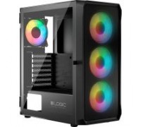Корпус для ПК Logic concept PORTOS MESH+GLASS ARGB fans 4x120mm BLACK (AT-PORTOS-10-0000000-0002)