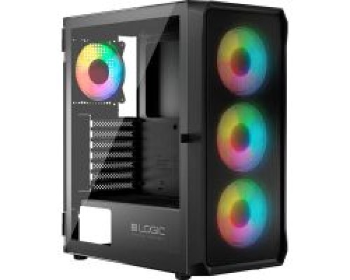 Корпус для ПК Logic concept PORTOS MESH+GLASS ARGB fans 4x120mm BLACK (AT-PORTOS-10-0000000-0002)