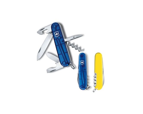 Ніж Victorinox Spartan Ukraine 91 мм Синьо-прозорий/Жовтий (1.3603.T2.8)