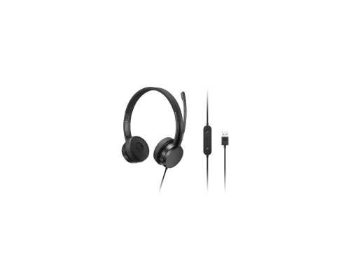 Навушники Lenovo USB-A Wired Stereo On-Ear Black (4XD1K18260)