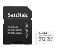 Карта пам'яті SanDisk 512GB microSDXC High Endurance UHS-I U3 V30 + SD adapter (SDSQQNR-512G-GN6IA)