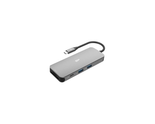 Концентратор Silicon Power USB-C 8-in-1 SR30 Silver Aluminum (SPU3C08DOCSR300G)