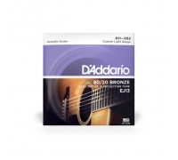 Струни для гітари D'Addario 80/20 Bronze Custom Light (11-52) (EJ13)