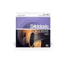 Струни для гітари D'Addario 80/20 Bronze Custom Light (11-52) (EJ13)