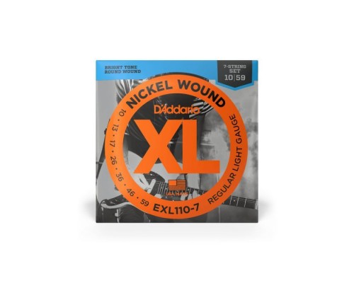 Струни для гітари D'Addario XL Nickel Wound Regular Light 7-String (10-59) (EXL110-7)