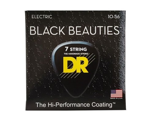 Струни для гітари DR Strings Black Beauties Electric - Medium 7-String (10-56) (BKE7-10)