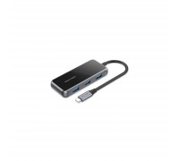 Концентратор Vention USB 3.1 Type-C to HDMI 4K60Hz/USB 3.0х3/RJ45/PD 87W 6-in-1 Mirrored Surface (TFFHB)