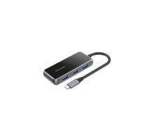 Концентратор Vention USB 3.1 Type-C to HDMI 4K60Hz/USB 3.0х3/RJ45/PD 87W 6-in-1 Mirrored Surface (TFFHB)