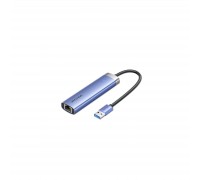 Концентратор Vention USB 3.0 to USB 3.0x3/RJ45/Type-C Hub Blue Aluminum Alloy 5-in-1 (TGFSB)