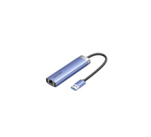 Концентратор Vention USB 3.0 to USB 3.0x3/RJ45/Type-C Hub Blue Aluminum Alloy 5-in-1 (TGFSB)