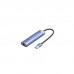 Концентратор Vention USB 3.0 to USB 3.0x3/RJ45/Type-C Hub Blue Aluminum Alloy 5-in-1 (TGFSB)