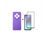 Чохол до мобільного телефона Dengos Xiaomi Redmi 14C Carbon + glass (Purple) (DG-KM-121)