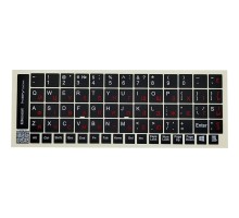 Наклейка на клавіатуру BestKey непрозора чорна, 68, червоний (BK13RED/025)