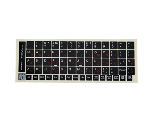 Наклейка на клавіатуру BestKey непрозора чорна, 68, червоний (BK13RED/025)