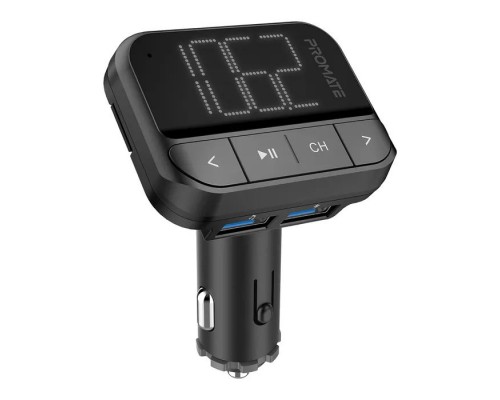 FM модулятор Promate ezfm-2 black AUX/SD/USB Black (ezfm-2.black)