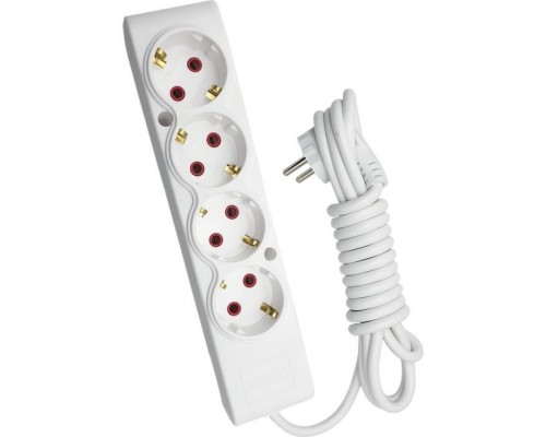 Мережевий подовжувач TECCO 3м 4 поста white (8681277842108)