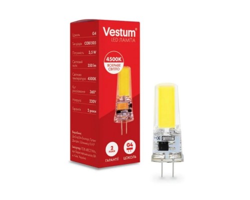 Лампочка Vestum LED COB G4 3,5W 4500K 220V (1-VS-8102)