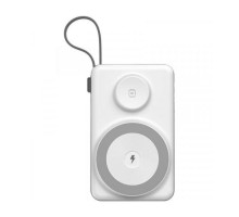 Батарея універсальна Choetech Magnetic Wireless 20000mAh 22.5W, PD, QC/3.0, Apple Watch charger, White (B696-GW)