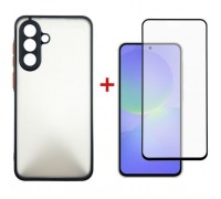Чохол до мобільного телефона Dengos Samsung Galaxy A36 Matte + glass (Black) (DG-KM-145)
