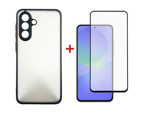 Чохол до мобільного телефона Dengos Samsung Galaxy A36 Matte + glass (Black) (DG-KM-145)