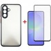 Чохол до мобільного телефона Dengos Samsung Galaxy A36 Matte + glass (Black) (DG-KM-145)